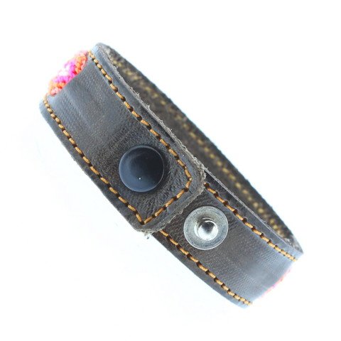 MORELIA Bracelet Mexicain Tissage & Cuir