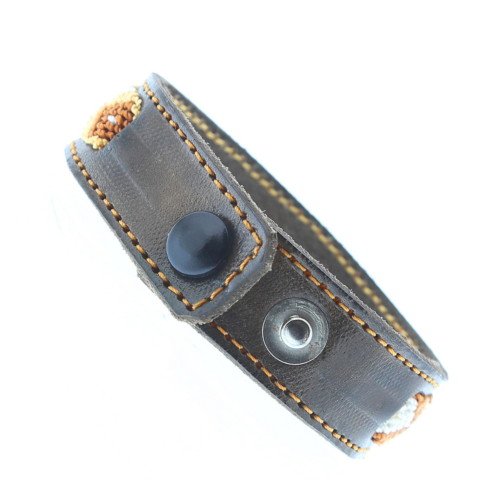 TAMPICO Bracelet Mexicain Tissage & Cuir