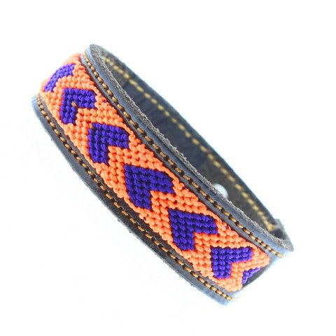HUAUTLA Bracelet Mexicain Tissage & Cuir