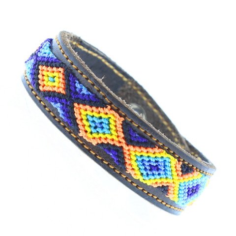 TORO Bracelet Mexicain Tissage & Cuir