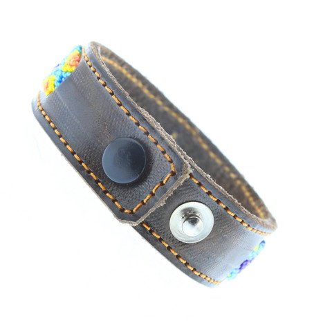 TORO Bracelet Mexicain Tissage & Cuir
