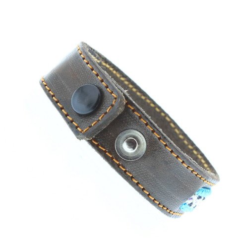GUERRERO Bracelet Mexicain Tissage & Cuir