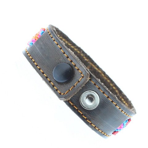 MEXICO Bracelet Mexicain Tissage & Cuir