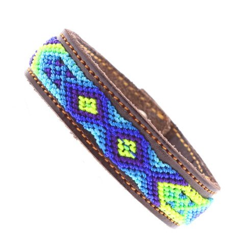 SALTILLO Bracelet Mexicain Tissage & Cuir