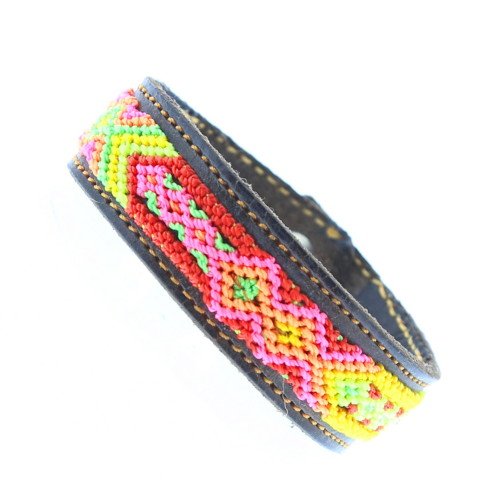 ACAPULCO Bracelet Mexicain Tissage & Cuir