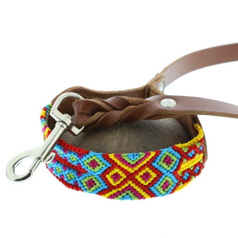 PUEBLA Laisse - Cuir & Tissage