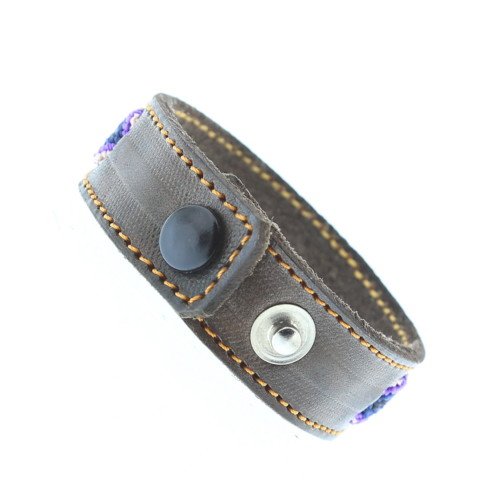 TEPOZTLAN Bracelet Mexicain Tissage & Cuir