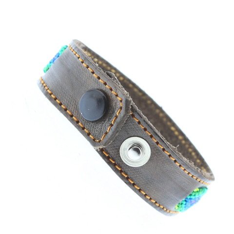 ACULCO Bracelet Mexicain Tissage & Cuir